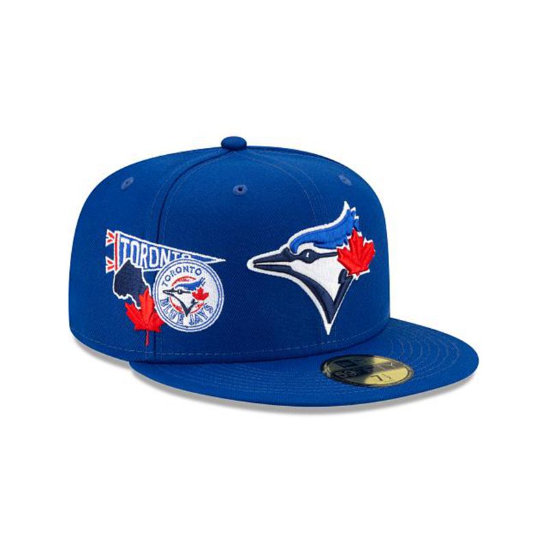 MLB Toronto Blue Jays City Patch 59Fifty Fitted (RHX2704) - Blue New Era Caps